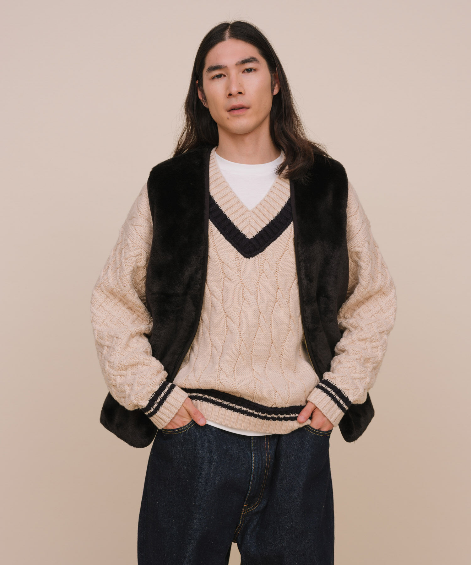 ADAM ET ROPE'「《別注》【Barbour】リバーシブル フロントジップ ファーライナー ベスト / ロイヤルワラント / ユニセック」|その他|
