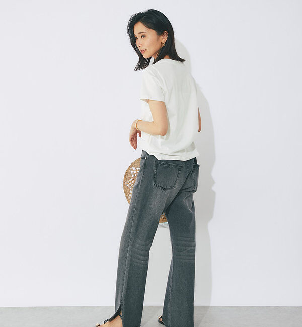  「【全骨格美脚見え！】slit DENIM」|デニム|