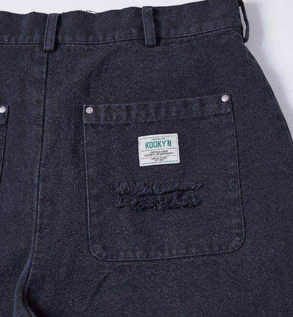  「【UNISEX】【KOOKY'N】ダメージダックハーフパンツ」|チノ|