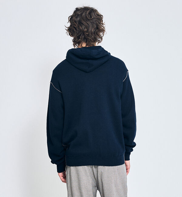 ABAHOUSE「【リバーシブルカラー】14Gコットン ニット ZIPパーカー」|パーカー|