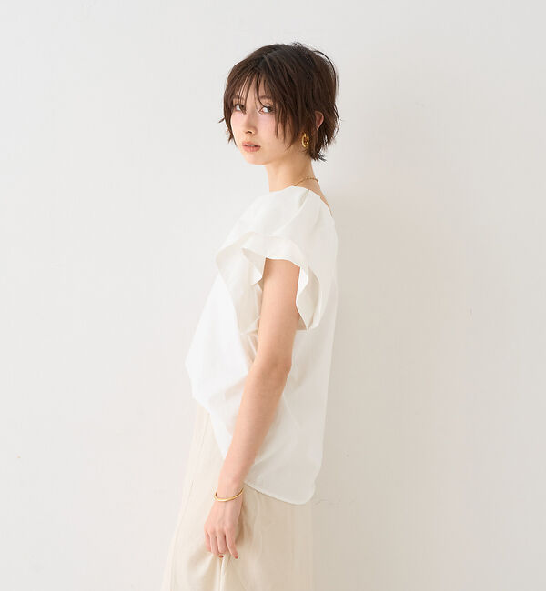 Rouge vif「【一部店舗限定】Vネックボリュームスリーブブラウス」|シャツ・ブラウス|