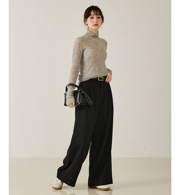 qualite「【大人のワイドパンツ】ウーリッシュツイルパンツ」|その他|