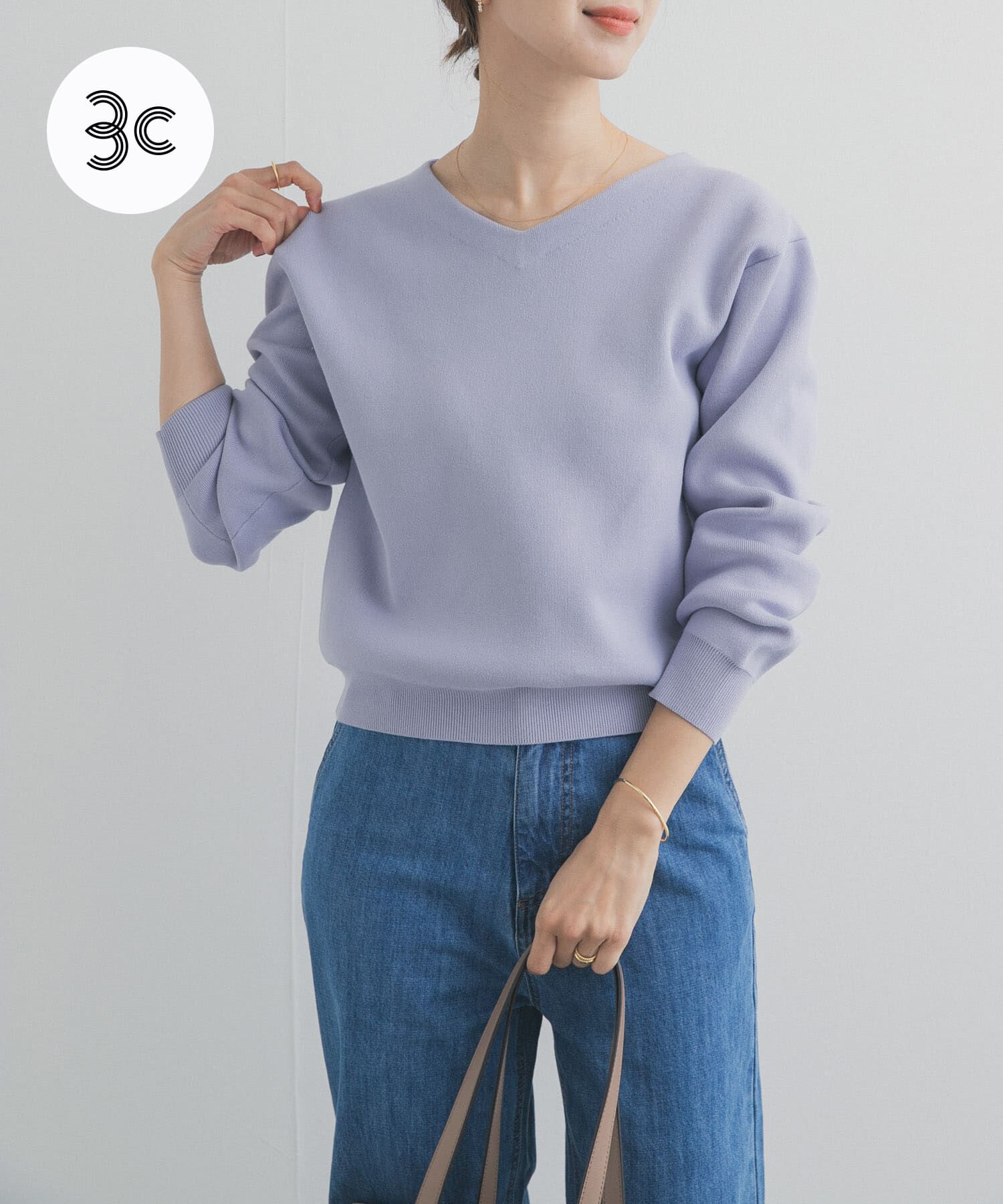 URBAN RESEARCH DOORS「『仁村紗和さん着用』『UR TECH Renew Knit』Vネックプルオーバー」|ニット・セーター|