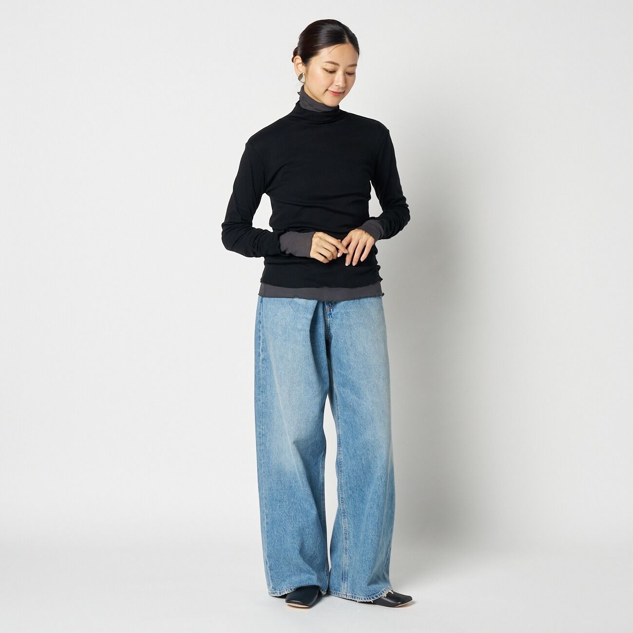 HELIOPOLE「HELIOPOLE 【smooth skin series】SHEER RIB JERSEY TURTLE」|Tシャツ・カットソー|