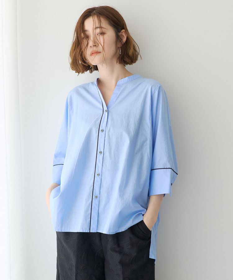 YECCA VECCA「ペーパータッチドルマンシャツ」|シャツ・ブラウス|Blue