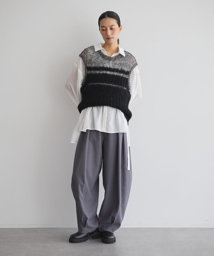 GARAGE OF GOOD CLOTHING「モヘア混ケーブル切り替えノースリーブプルオーバー」|ニット・セーター|