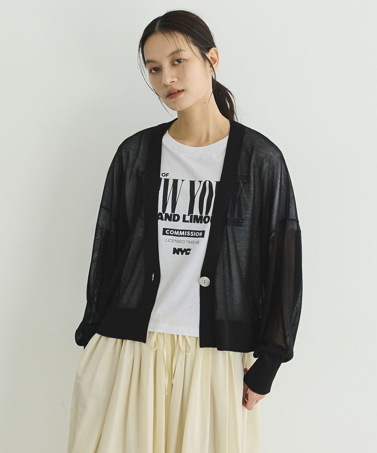 GARAGE OF GOOD CLOTHING「シアーショートドルマンニットカーデ」|カーディガン|Black