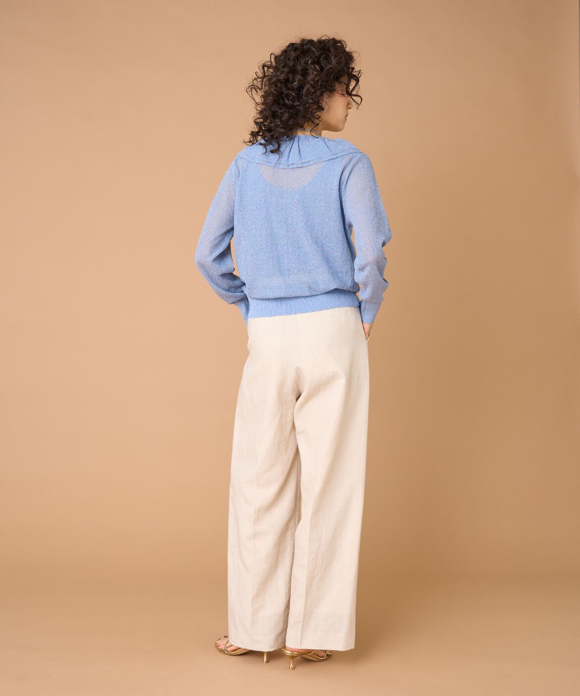 la veille by SUPERIOR CLOSET「ラメニットフリルカーディガン」|カーディガン|
