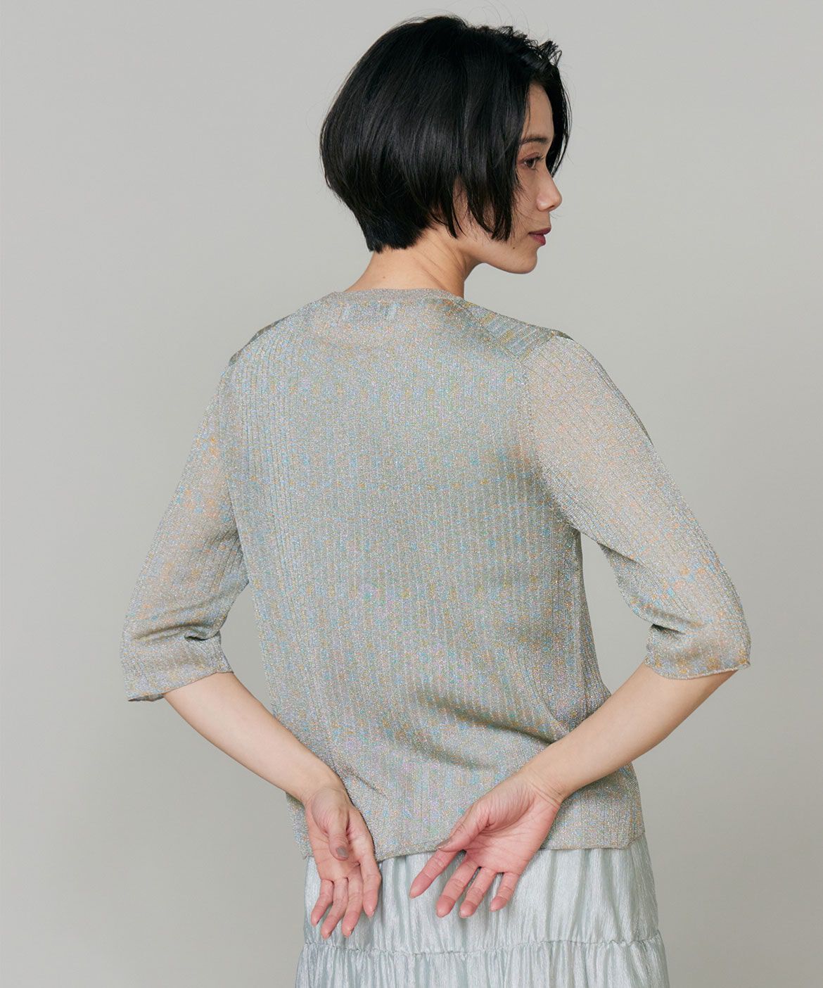 INED「《大きいサイズ》リブカーディガン」|カーディガン|