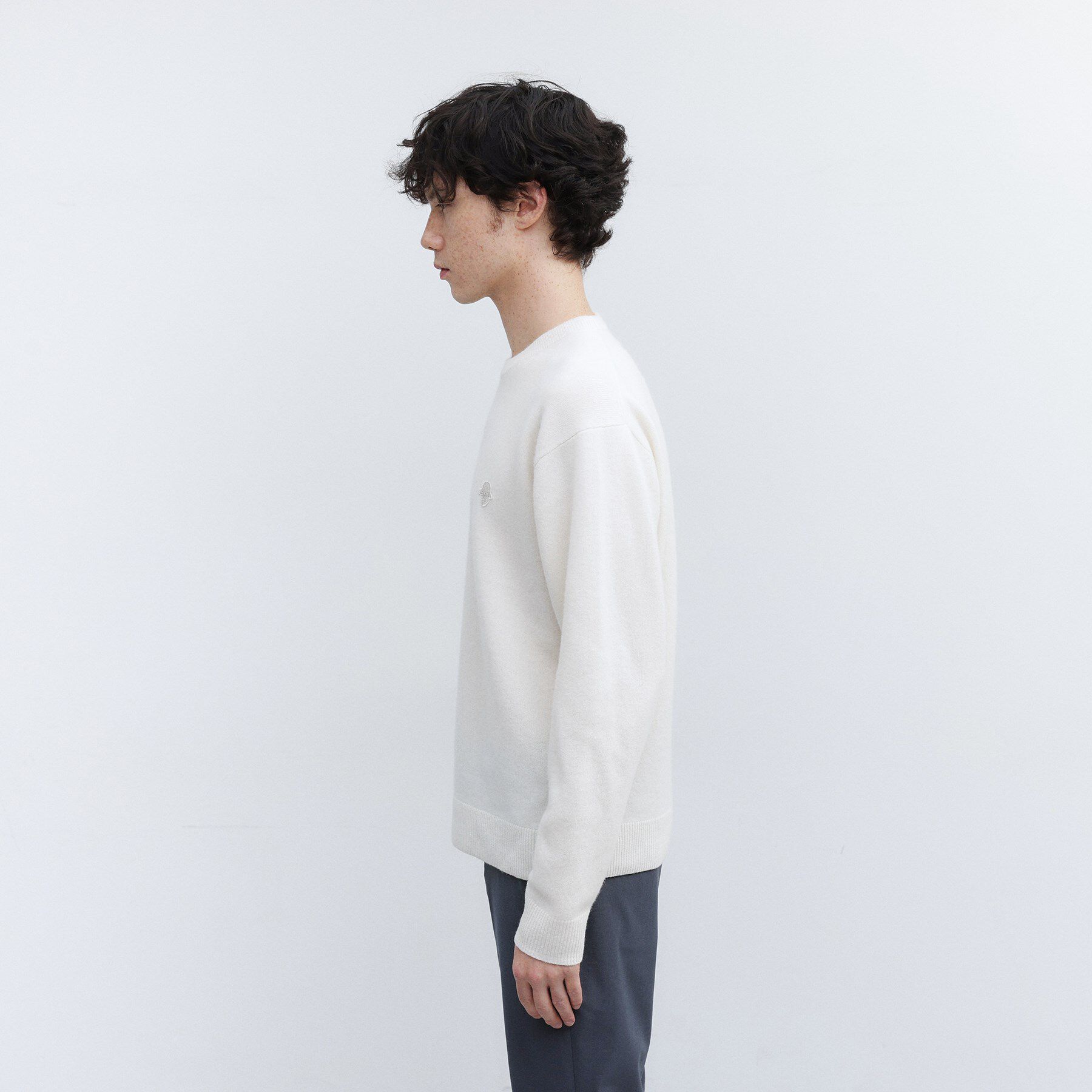 TAKEO KIKUCHI「【Air Palette Knit】ワンポイント カラーニット プルオーバー」|ニット・セーター|