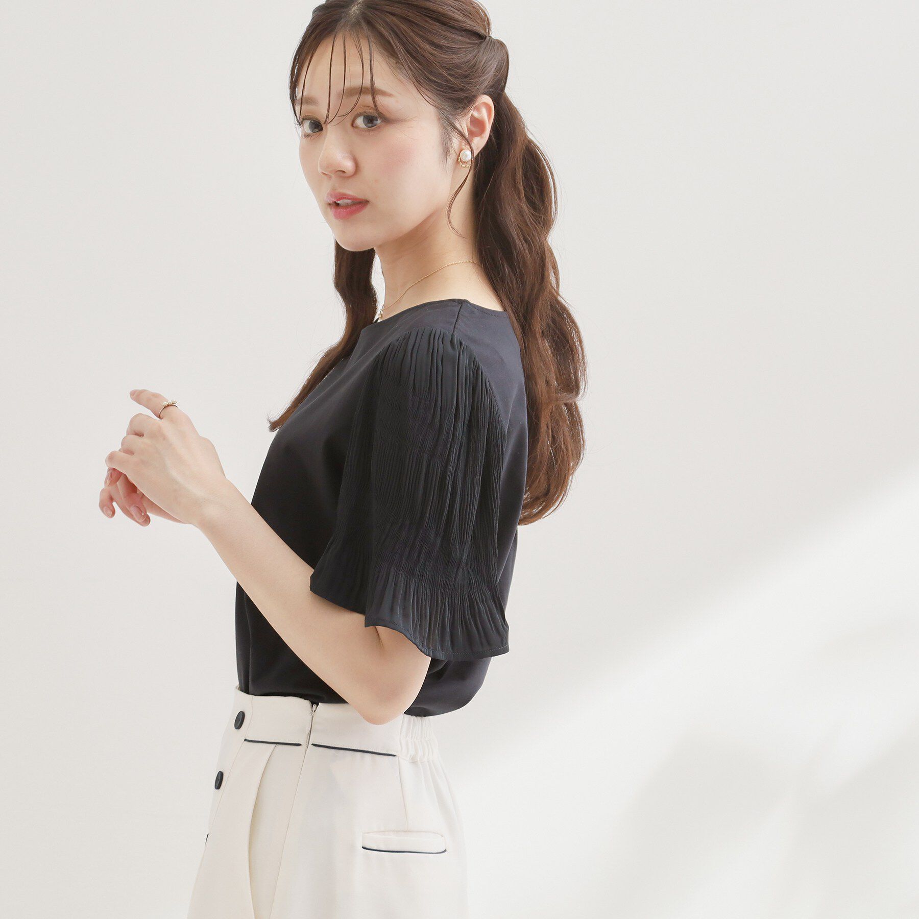 Couture broach「60シルマジョリカプリーツスリーブ」|Tシャツ・カットソー|