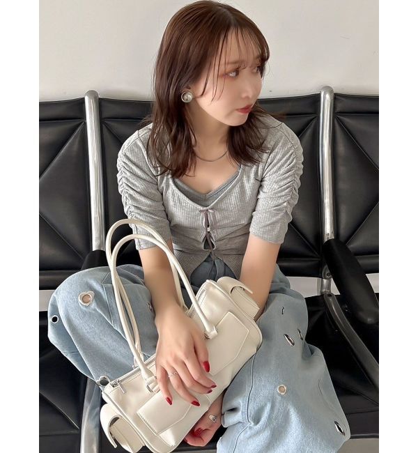 dazzlin「カーデタイトリボンカットトップス」|Tシャツ・カットソー|