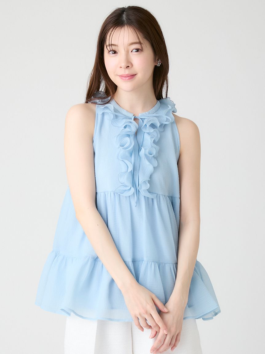 CELFORD「【WEB限定カラー】ラッフルフリルネックブラウス」|シャツ・ブラウス|