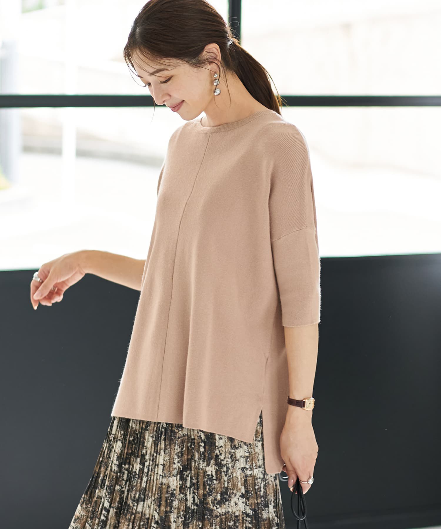 STYLE DELI「ソフトタッチ◆８分袖ドルマンニットトップス」|ニット・セーター|