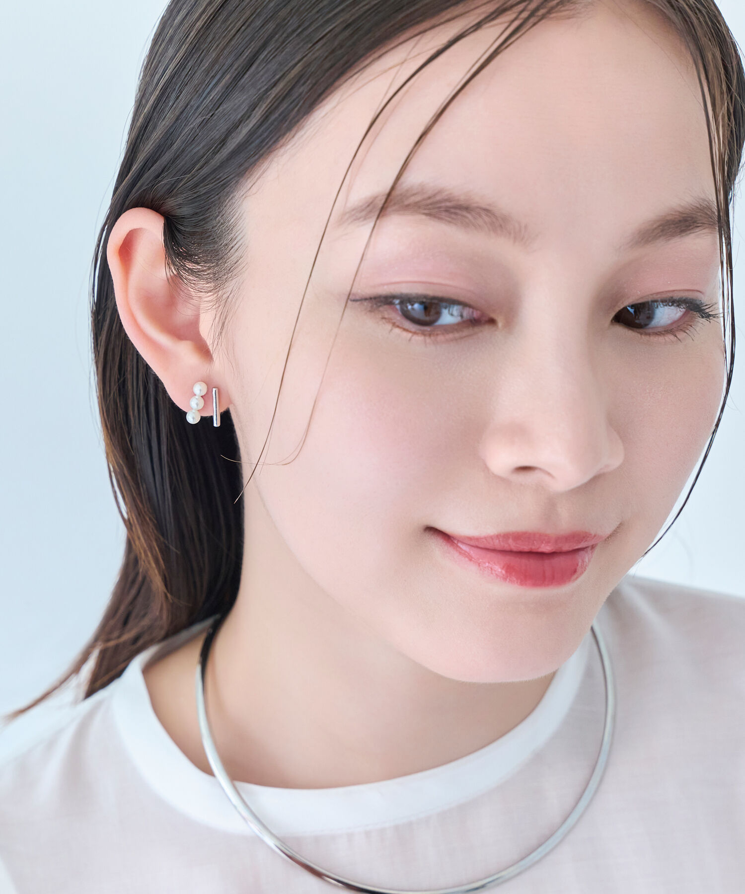 Phoebe「【シリーズ累計販売15000点突破！】ダブルデコレイトカフイヤリング　シルバー」|イヤリング|