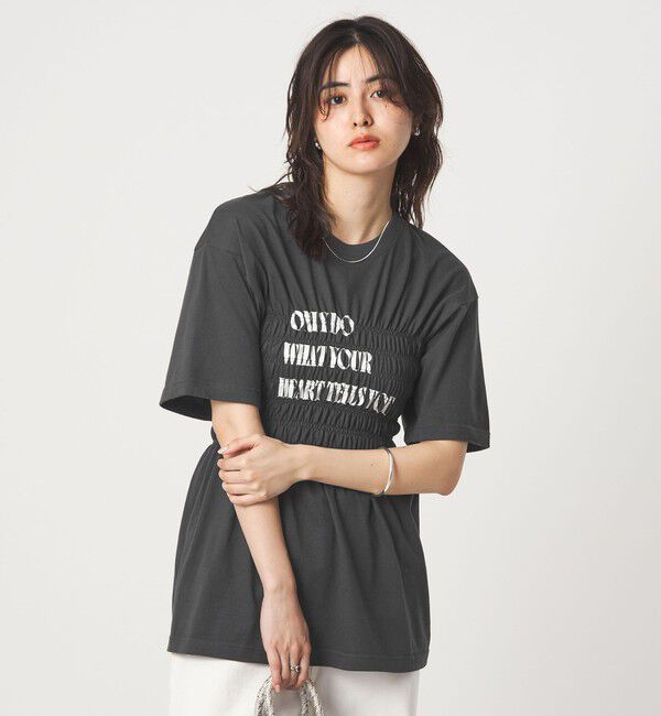 UNITED ARROWS green label relaxing「【別注】＜Various Timeless Arts＞シャーリング プリント Tシャツ」|Tシャツ・カットソー|