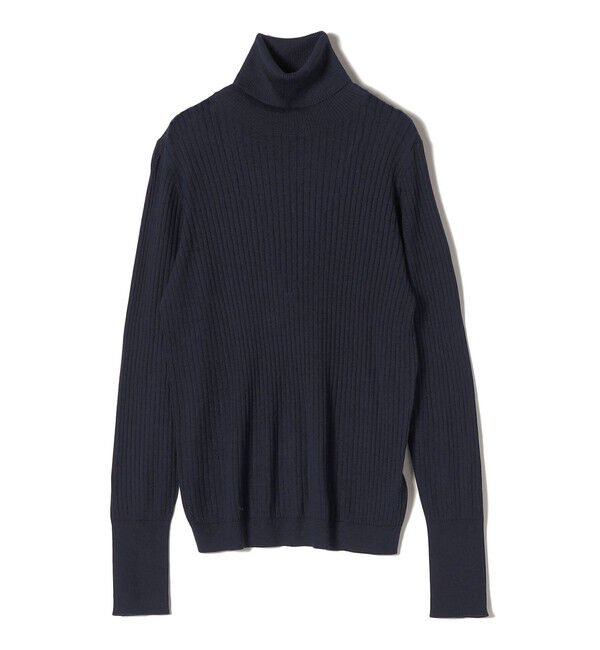 SHIPS for women「SHIPS Primary Navy Label:シルク カシミヤ タートルネック」|ニット・セーター|ネイビー