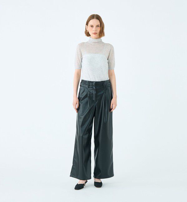 Ballsey「レザーライククロス サイドタブパンツ」|その他|