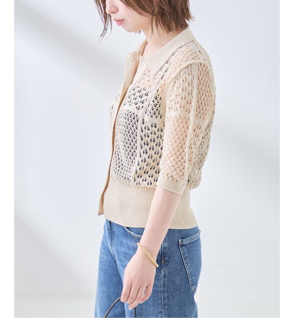 journal standard L'essage「《予約》レースジャガードポロシャツニット」|ニット・セーター|