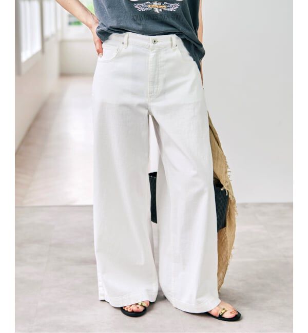Spick and Span「5 1/2 8oz LOOSE WIDE DENIM」|デニム|ホワイト
