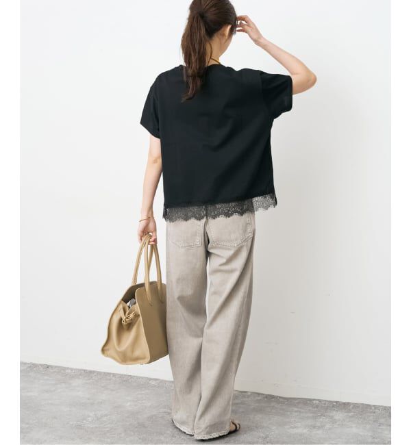 Spick and Span「《追加》ヘムレース付きTシャツ」|Tシャツ・カットソー|