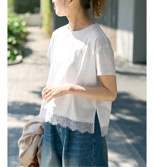 Spick and Span「《追加》ヘムレース付きTシャツ」|Tシャツ・カットソー|