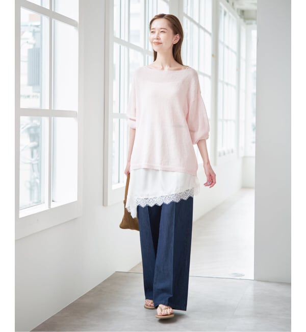 U by SPICK&SPAN「レースサテンミニスカート」|スカート|