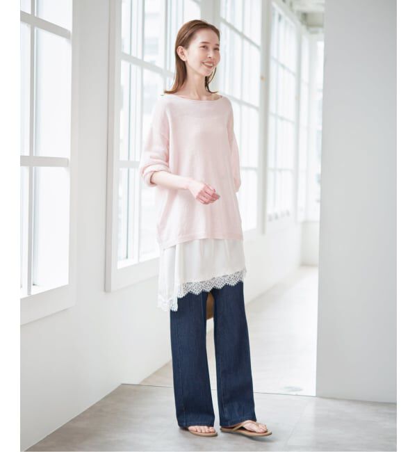 U by SPICK&SPAN「レースサテンミニスカート」|スカート|