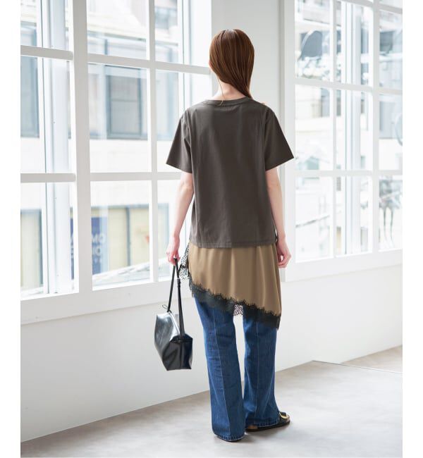 U by SPICK&SPAN「レースサテンミニスカート」|スカート|