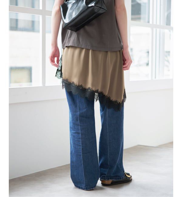 U by SPICK&SPAN「レースサテンミニスカート」|スカート|