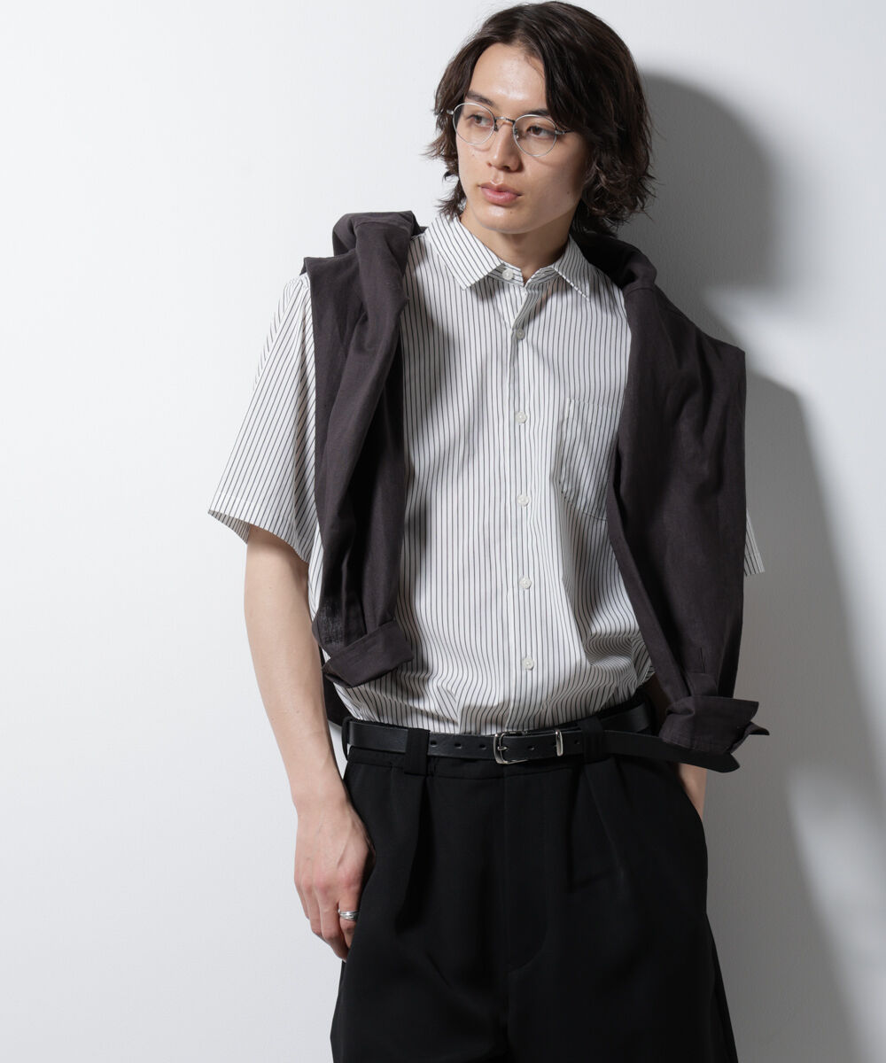 nano･universe「「ICE FLOW LINEN」バリエーションシャツ 半袖」|シャツ・ブラウス|ホワイト