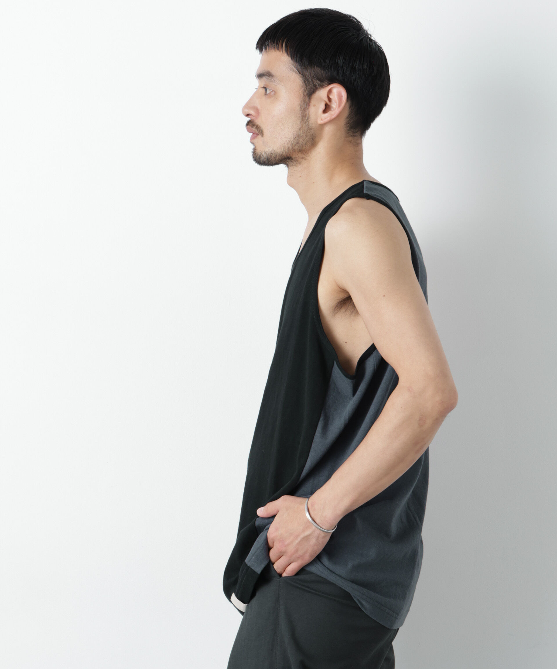 nano･universe「Raffy Cotton Jersey_切替タンクトップ」|Tシャツ・カットソー|