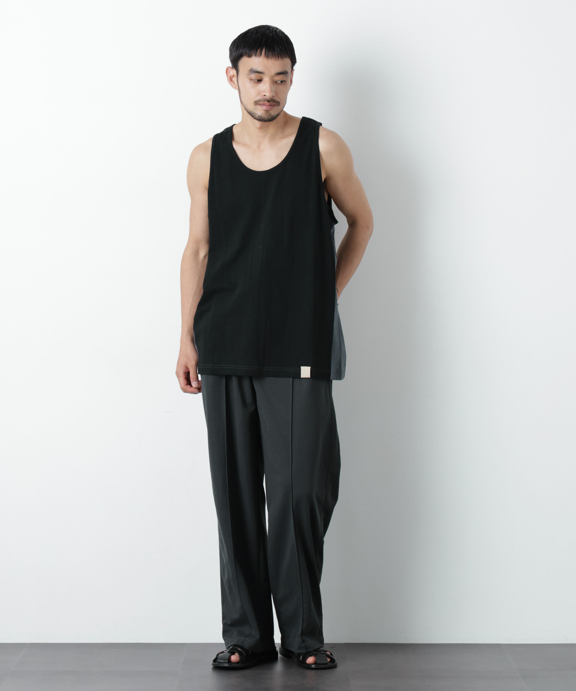 nano･universe「Raffy Cotton Jersey_切替タンクトップ」|Tシャツ・カットソー|