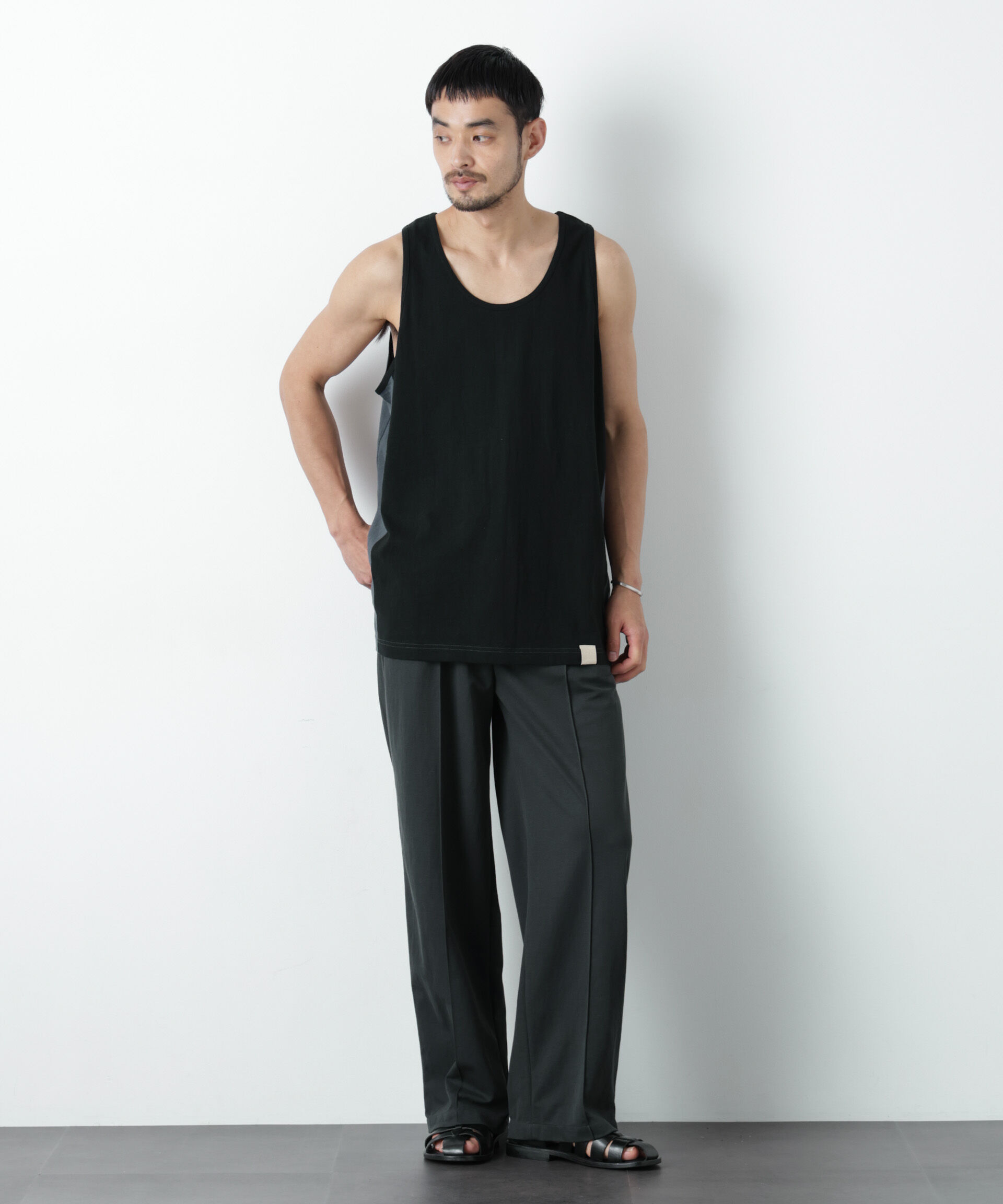 nano･universe「Raffy Cotton Jersey_切替タンクトップ」|Tシャツ・カットソー|