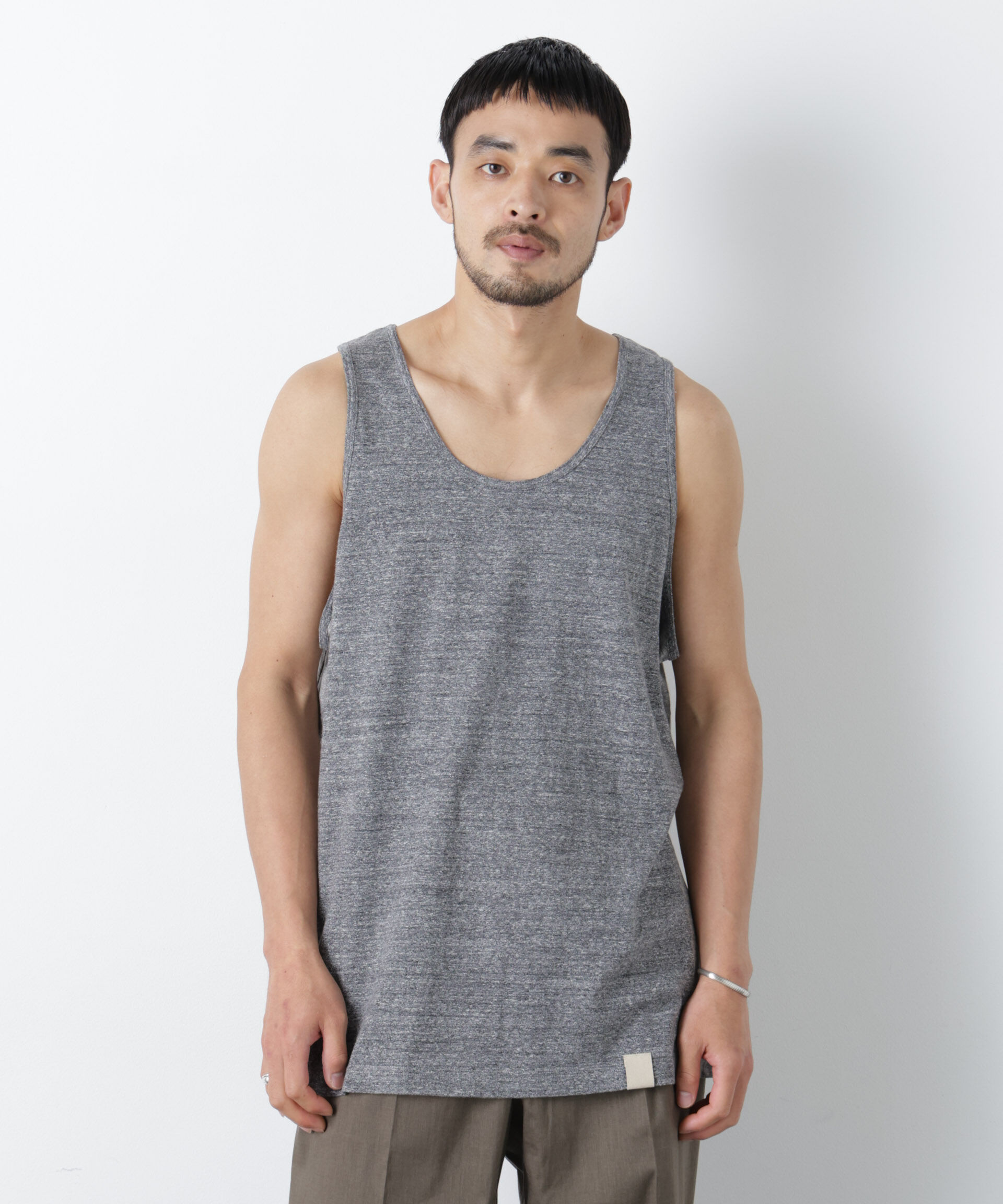 nano･universe「Raffy Cotton Jersey_切替タンクトップ」|Tシャツ・カットソー|チャコール3