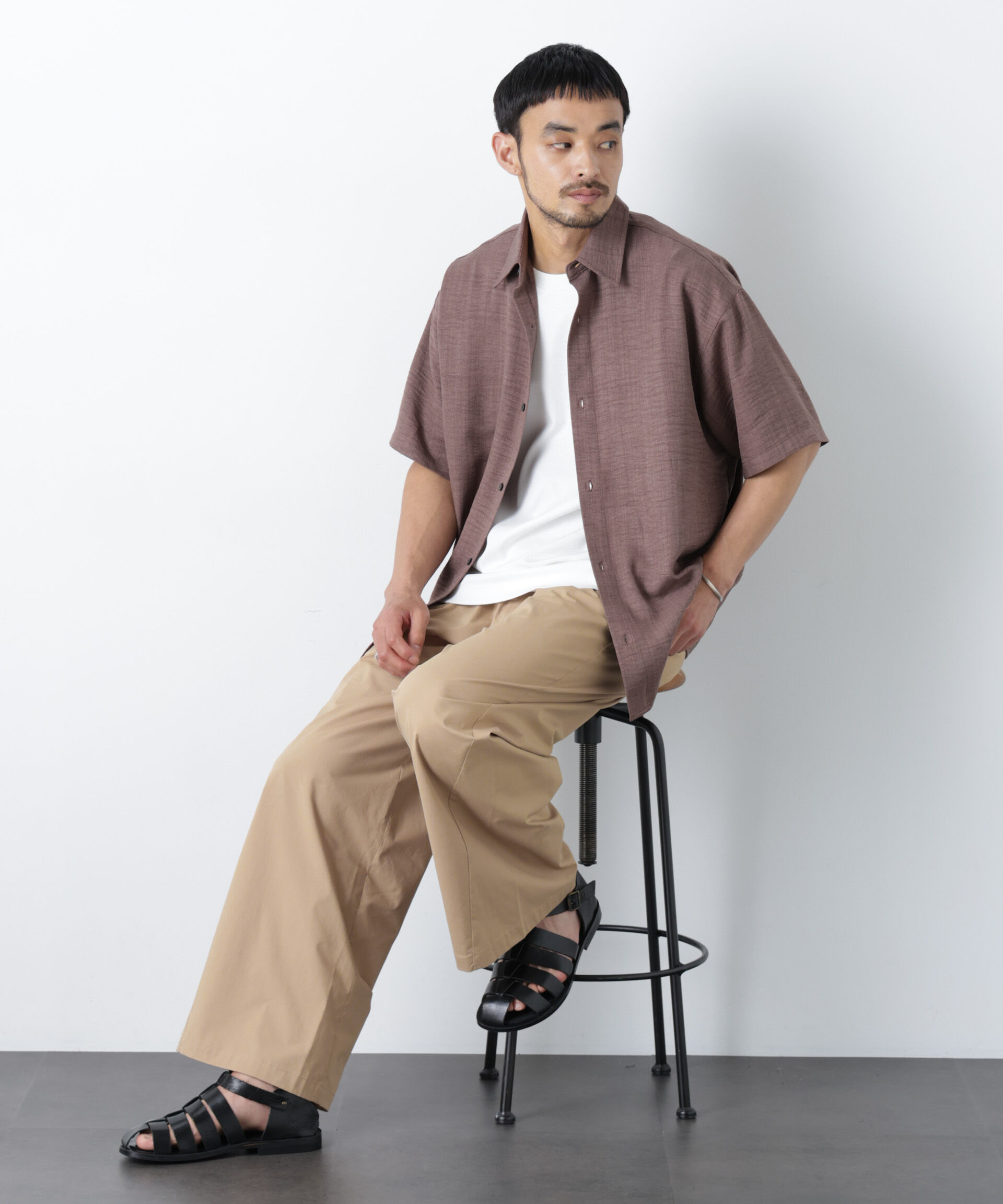 nano･universe「WEB限定/COOLMAX (R) バギーストレートスラックス」|チノ|