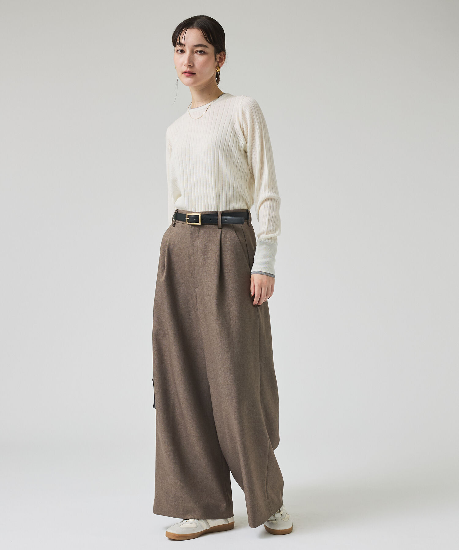 qualite「ご好評につき再入荷！【新色追加！25AW】アシメスヌードリブニット/スヌード取り」|ニット・セーター|