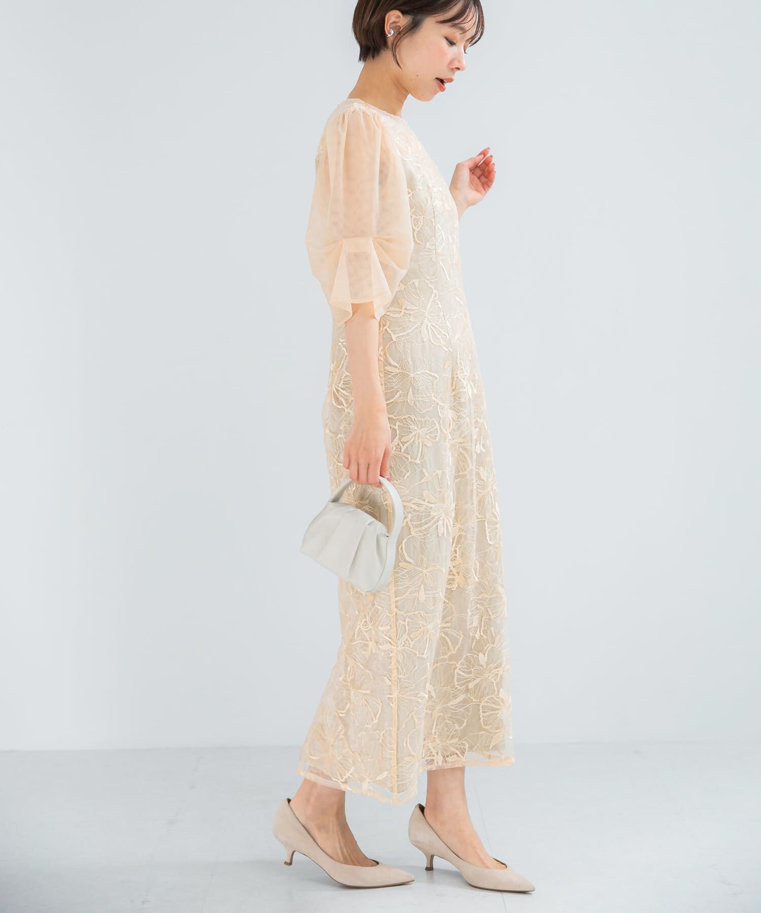 URBAN RESEARCH ROSSO「『別注』kaene&times;ROSSO　フラワーエンブロイダリードレス」|ワンピース|