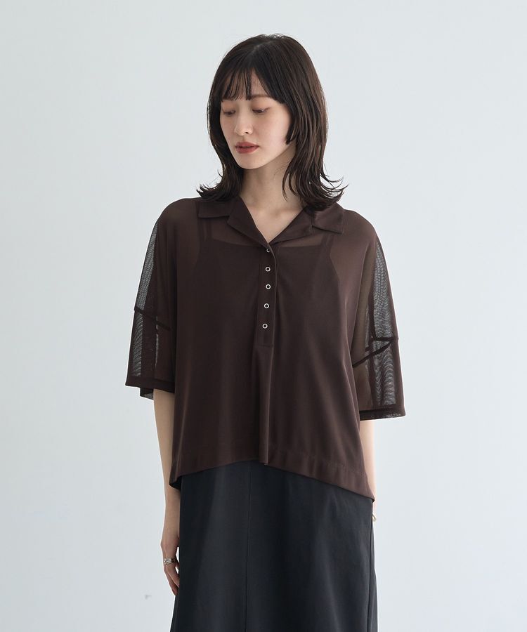 YECCA VECCA「【2点SET】シアーポロシャツ&times;キャミワンピース」|ワンピース|