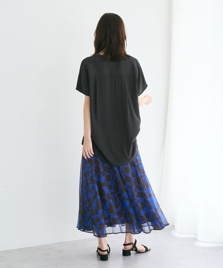 YECCA VECCA「アート柄シアーロングスカート」|スカート|