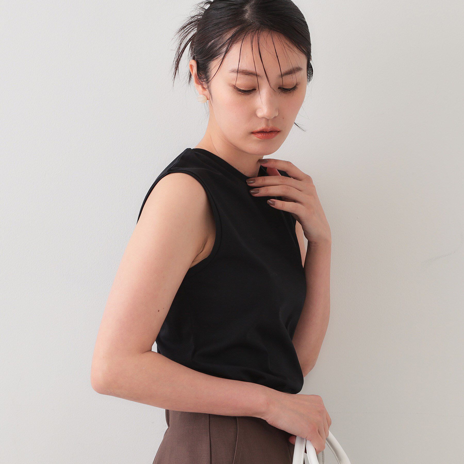 OPAQUE.CLIP「《5色展開》ベーシックノースリーブトップス【接触冷感／洗濯機洗い可】」|キャミソール|