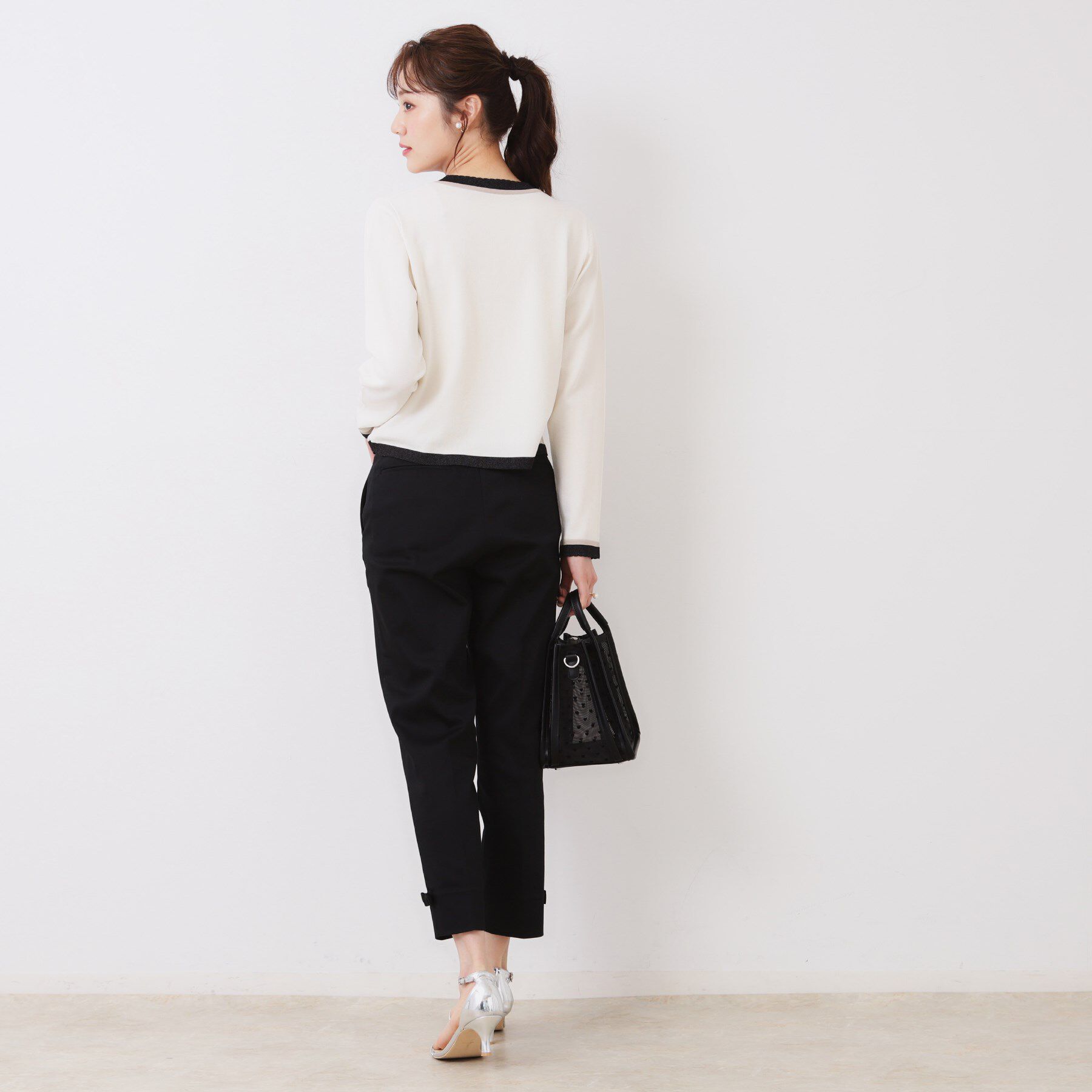 Couture broach「【スッキリ見え・美脚・通勤】リボンポイントサテストパンツ」|その他|