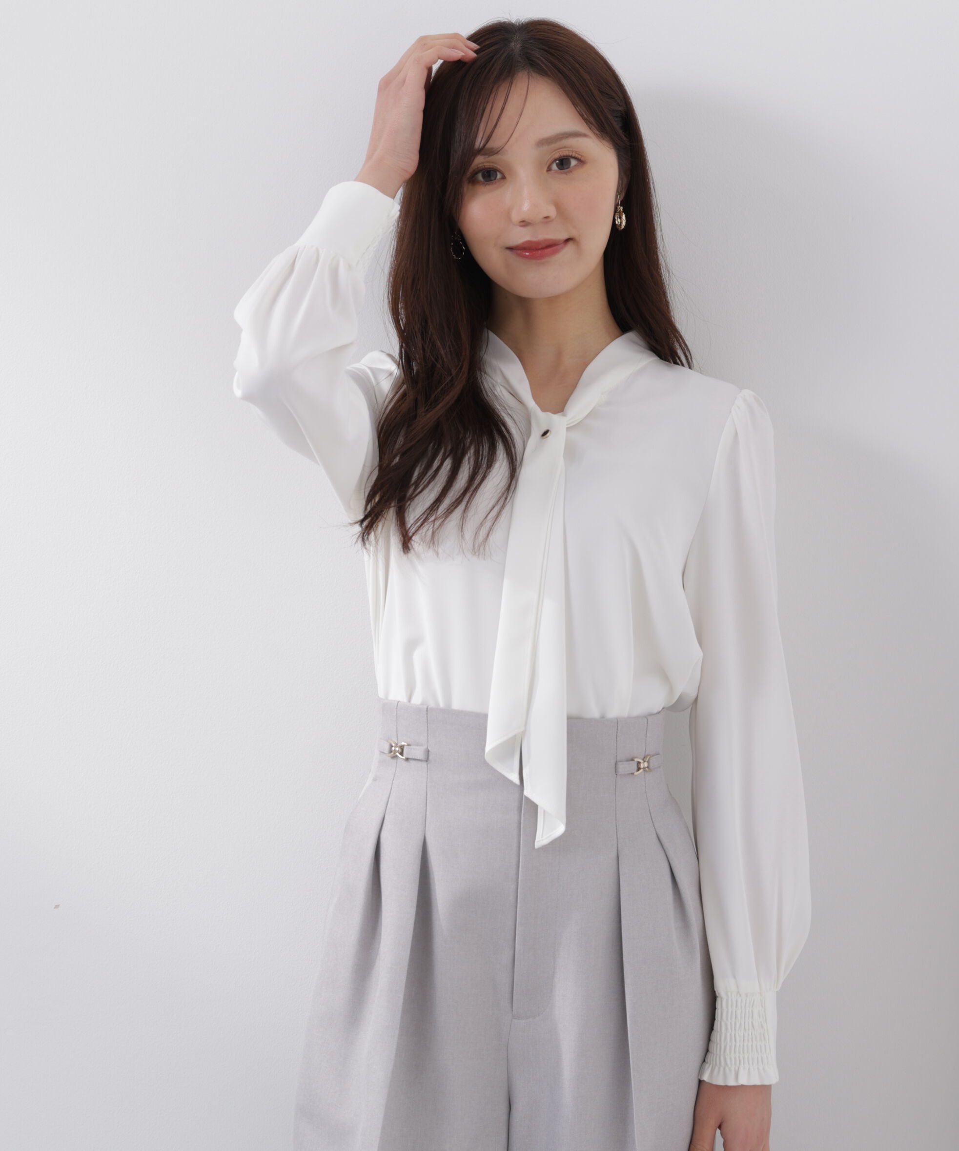 PROPORTION BODY DRESSING「キラ釦ボウタイブラウス　26SS」|シャツ・ブラウス|
