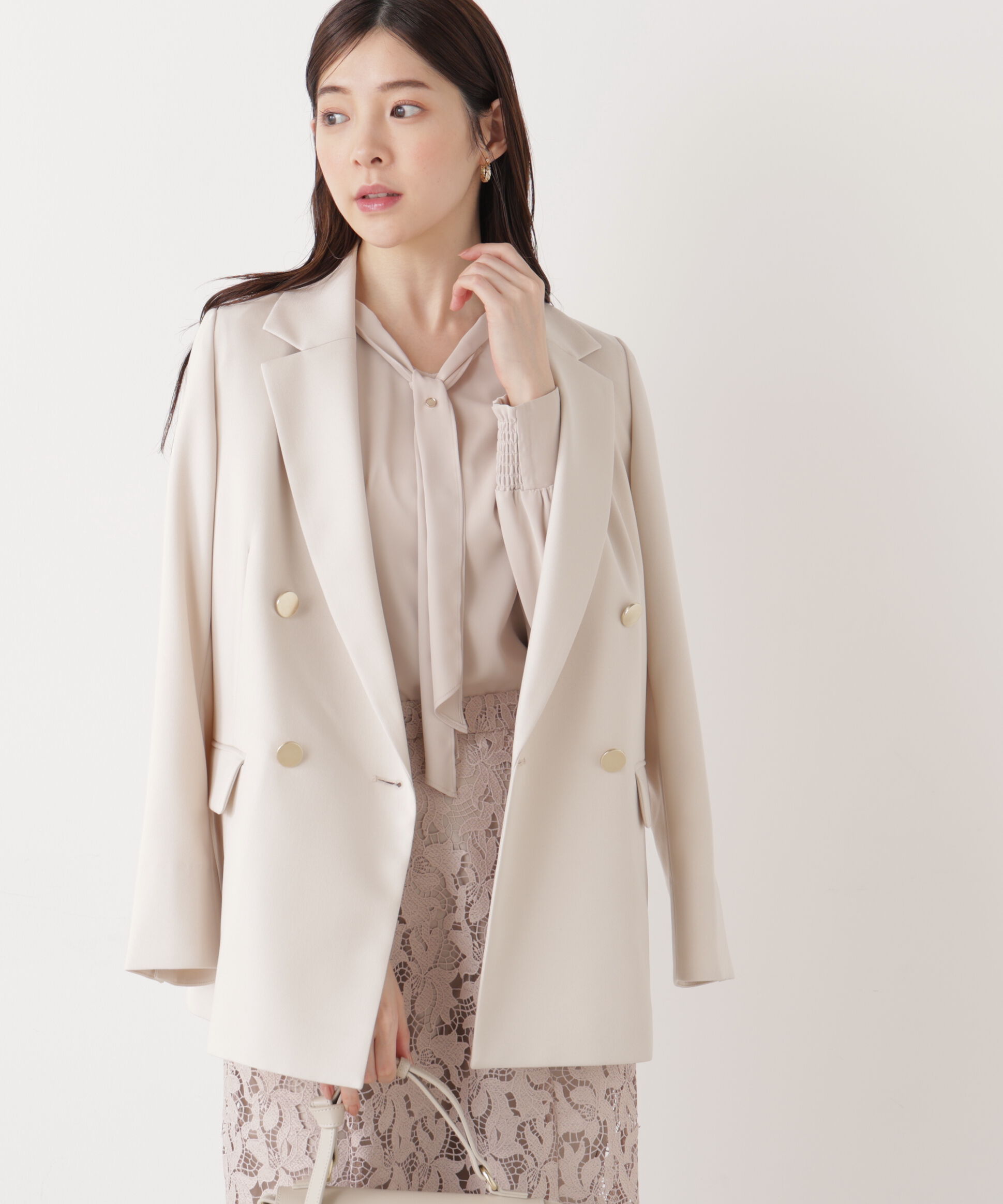 PROPORTION BODY DRESSING「キラ釦ボウタイブラウス　26SS」|シャツ・ブラウス|