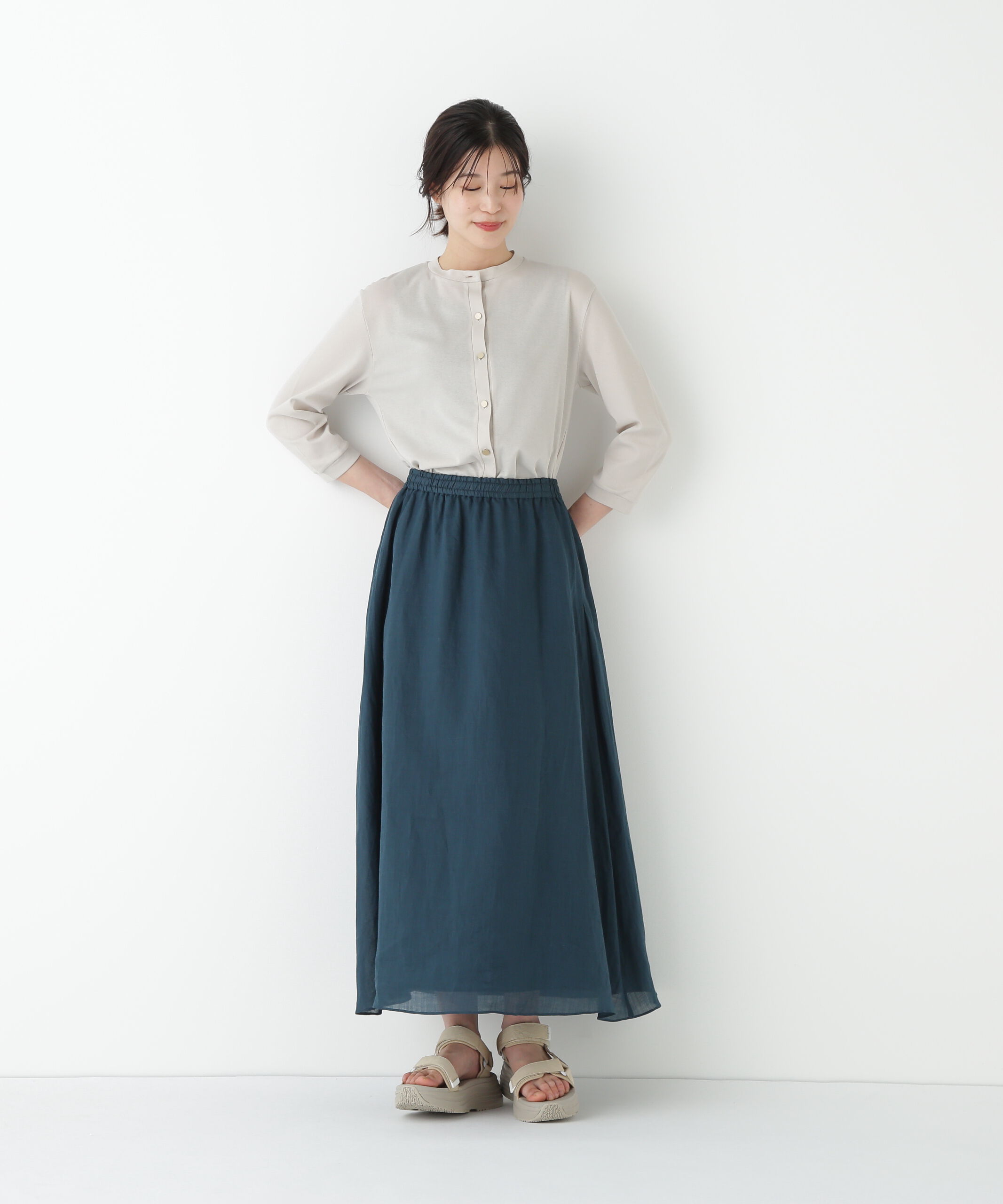  「◆クルーネックフライスカットソーカーディガン」|Tシャツ・カットソー|