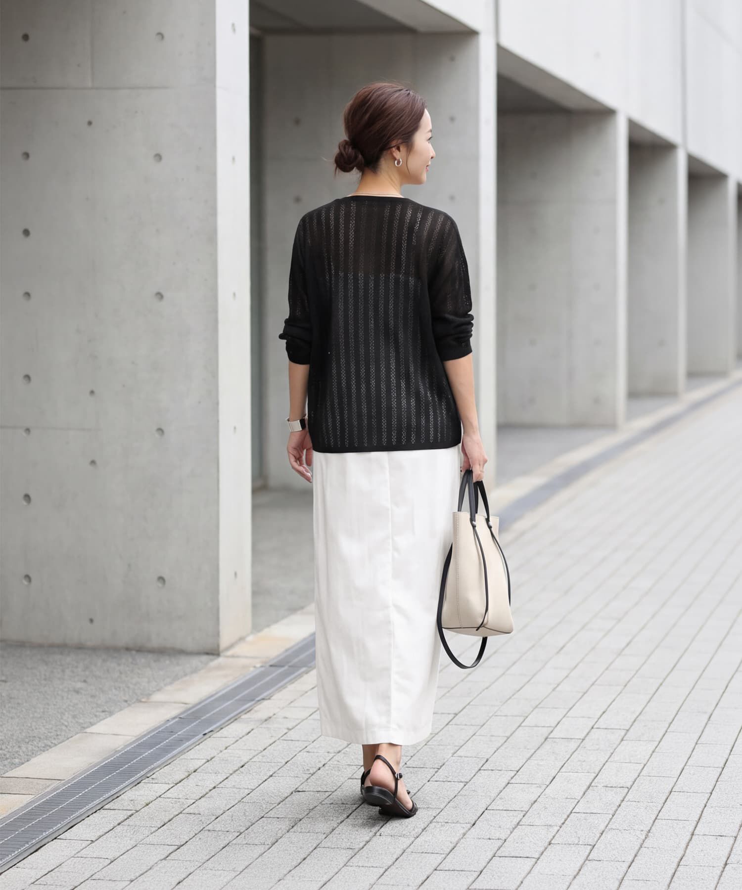 STYLE DELI「涼しいレーシィーストライプシアーニット」|Tシャツ・カットソー|