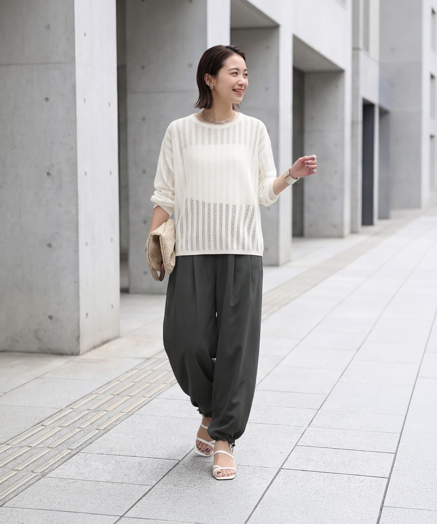STYLE DELI「涼しいレーシィーストライプシアーニット」|Tシャツ・カットソー|