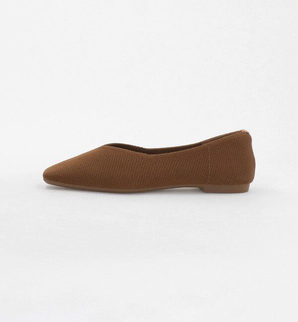 UNITED ARROWS green label relaxing「ウェルネス ニット スクエアVカット シューズ 撥水 ウォッシャブル」|バレエシューズ|