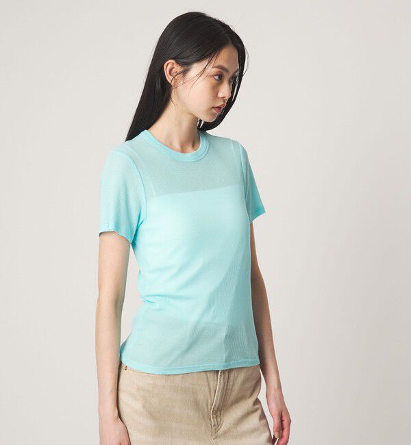 EMMEL REFINES「＜EMMEL REFINES＞EM シアーテレコ クルーネック Tシャツ」|Tシャツ・カットソー|