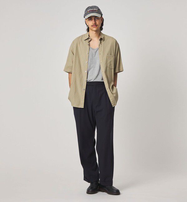STEVEN ALAN「＜Steven Alan＞ ドビー チェック リバースシーム ショートスリーブ シャツ」|シャツ・ブラウス|